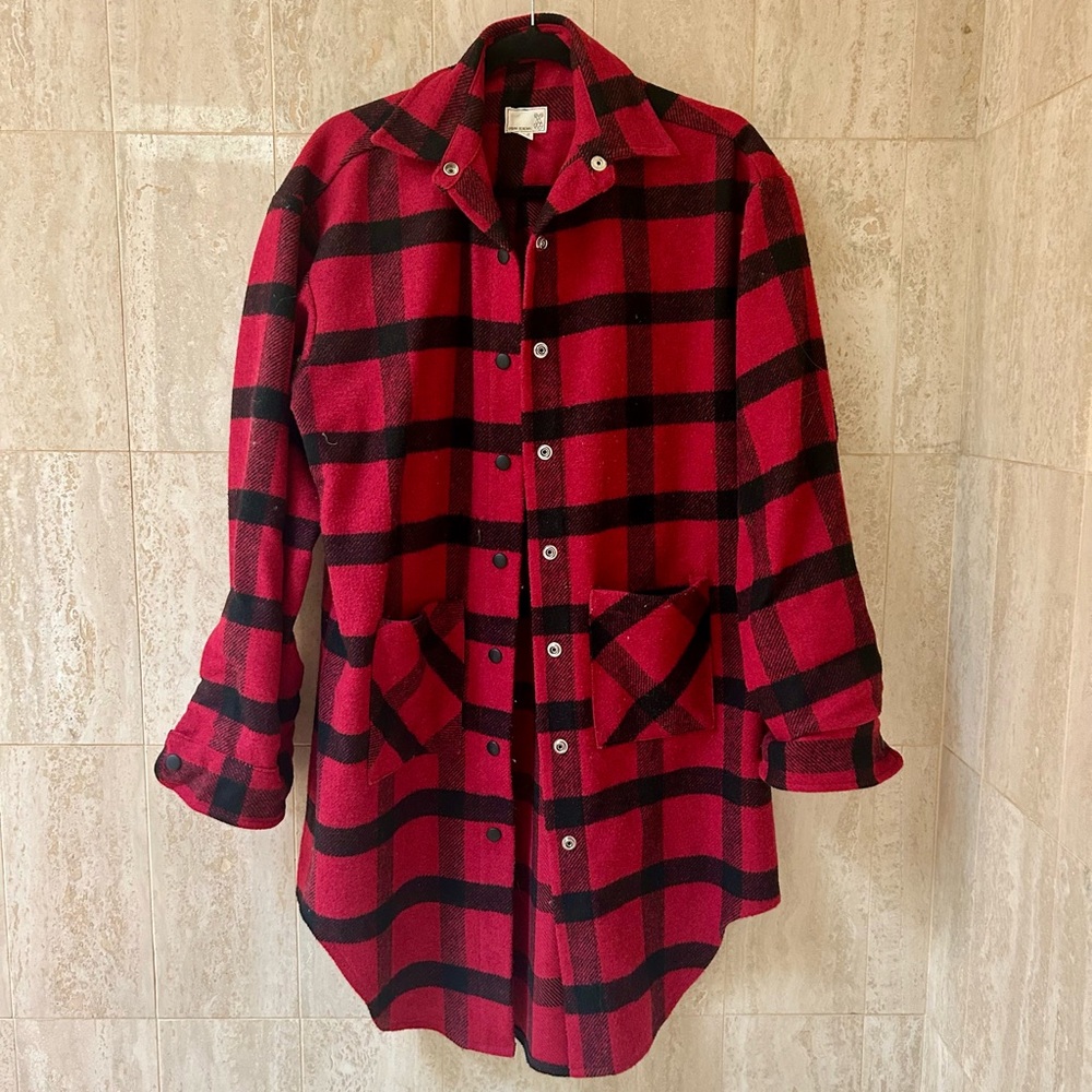 Urban Outfitters (Renewal) Buffalo Check Shirt Jacket (Small) - Red/Black